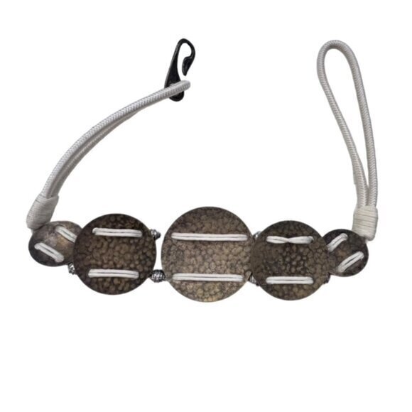 Large Copper Tone Disc Waist Belt Rope Nautical BOHO Southwestern Hippie‎ to 26" - Picture 8 of 12